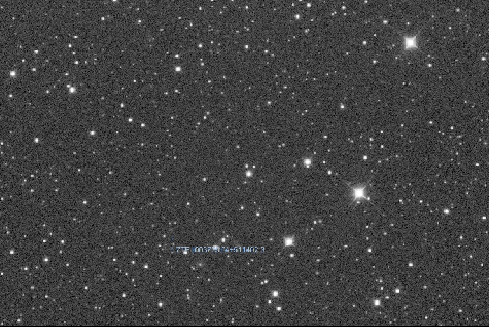 Graphique - ZTF J003725.04+511402.3, JD 2460957.02434