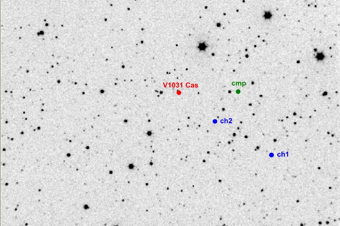 Graphique - V1031 Cas, JD 2456481.44651