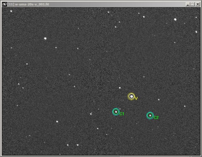 Graphique - W UMa, JD 2457704.21913