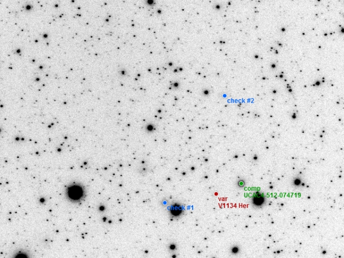 Graphique - V1134 Her, JD 2457907.36843