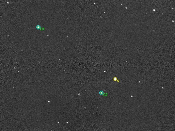 Graphique - W UMa, JD 2457704.21913