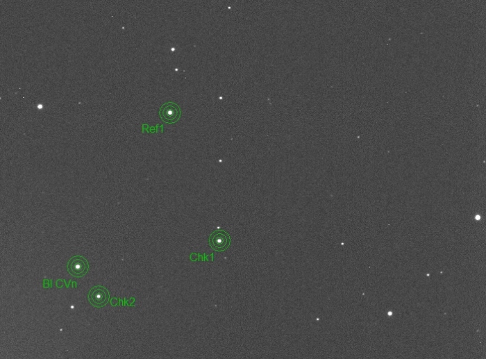 Graphique - BI CVn, JD 2459640.57446