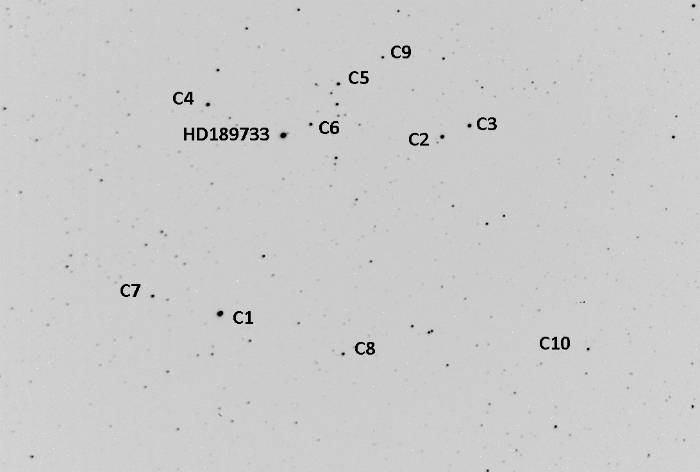 Graphique - HD189733, JD 2456790.81137