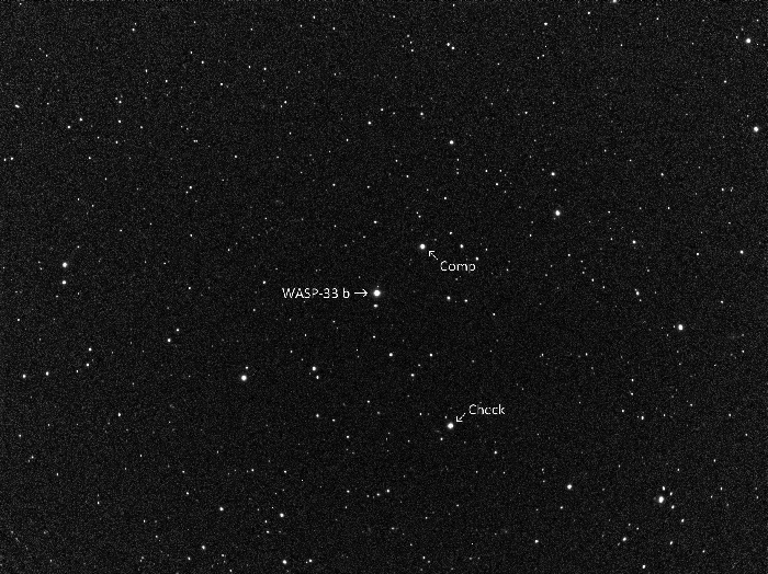 Graphique - WASP-33, JD 2458109.43440