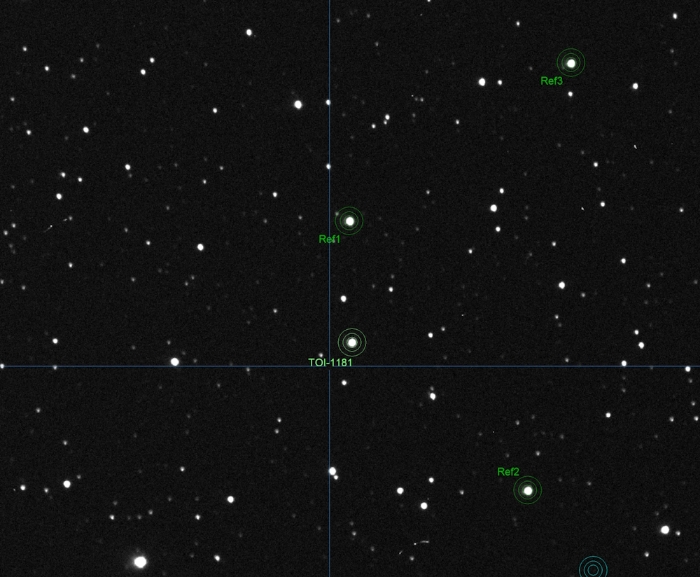 Graphique - TOI-1181, JD 2460091.31172