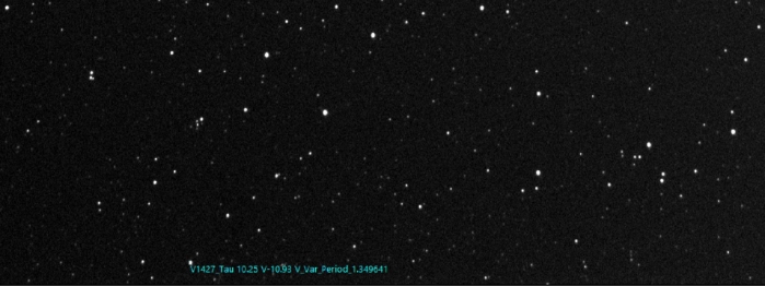 チャート - V1427 Tau, JD 2460741.34275