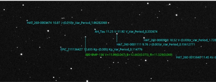 チャート - AH Tau, JD 2460743.24557