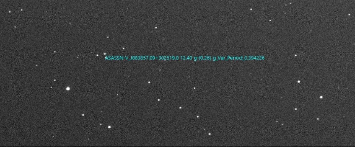 チャート - ASASSN-V J083857.09+302519.0, JD 2460752.44344