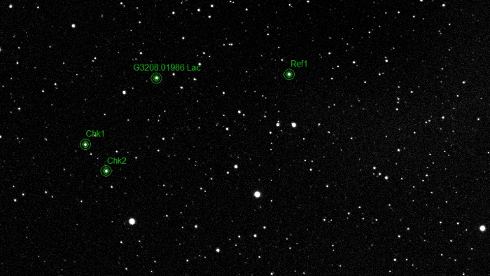 チャート - V0675 Lac, JD 2460674.22873