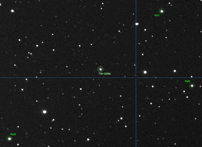 チャート - TOI-1259 A, JD 2460773.41112
