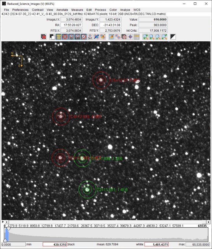 チャート - V0714 Sco, JD 2460521.95705