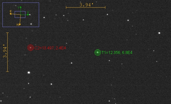 チャート - V0608 Cas, JD 2461004.53296