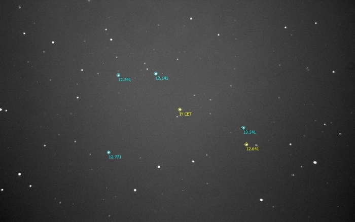 チャート - IY Cet, JD 2461051.56395