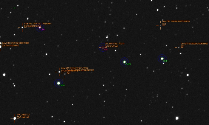 チャート - CSS J051516.8+162244, JD 2461023.05476