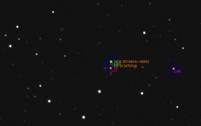 チャート - ZTF J051438.8+162500.3, JD 2461023.05476
