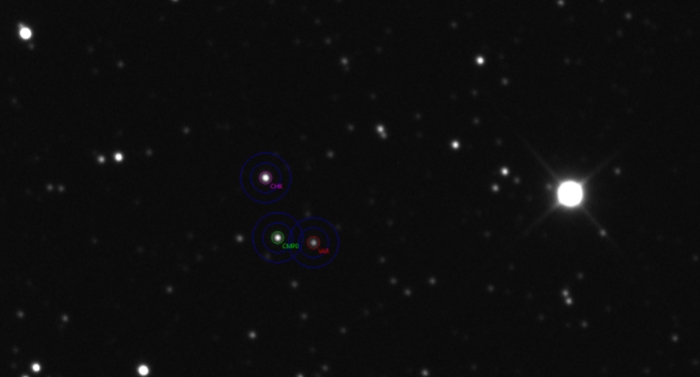 チャート - V0631 Lac, JD 2461028.97714