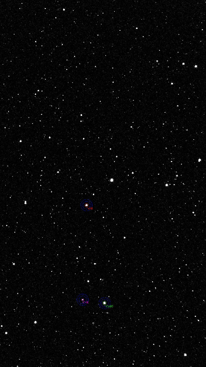 チャート - V0821 Cas, JD 2461290.32516
