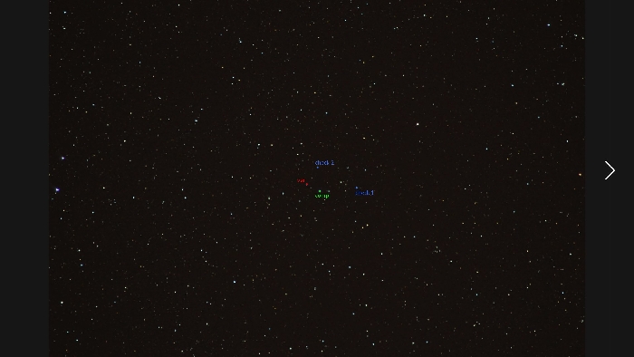 チャート - V0821 Cas, JD 2461320.24561