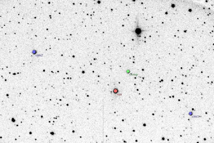 チャート - V0821 Cas, JD 2454018.42278