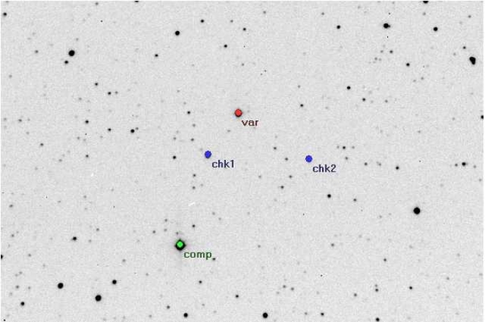 チャート - V0821 Cas, JD 2453548.40359