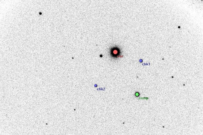 チャート - RZ Cas, JD 2455315.30532