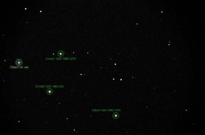 チャート - CE Leo, JD 2456778.25093