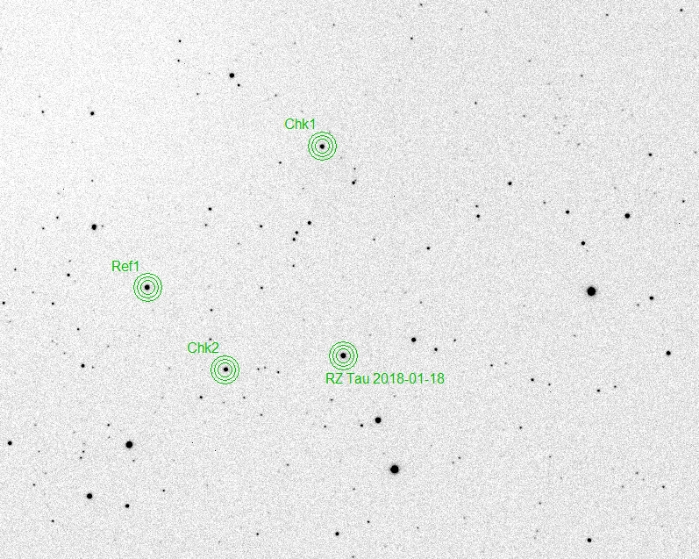 チャート - RZ Tau, JD 2458137.33436