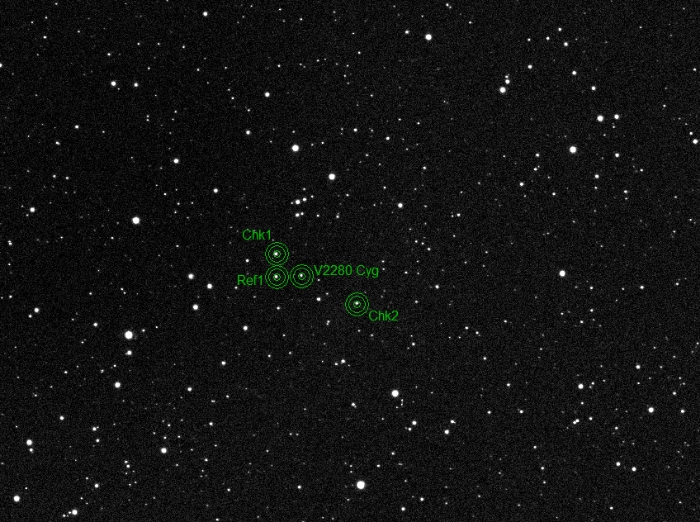 チャート - V2280 Cyg, JD 2458405.28001