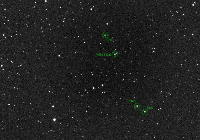 チャート - V0523 Cas, JD 2458437.36961