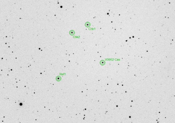 チャート - V0952 Cas, JD 2458463.45899