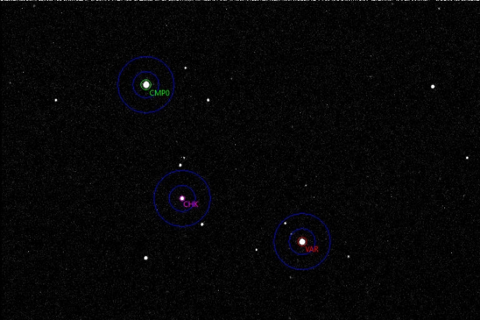 チャート - DF CVn, JD 2458585.30712