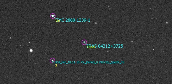 チャート - V0959 Per, JD 2459656.28803