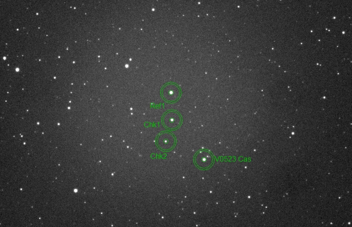 チャート - V0523 Cas, JD 2460275.36903