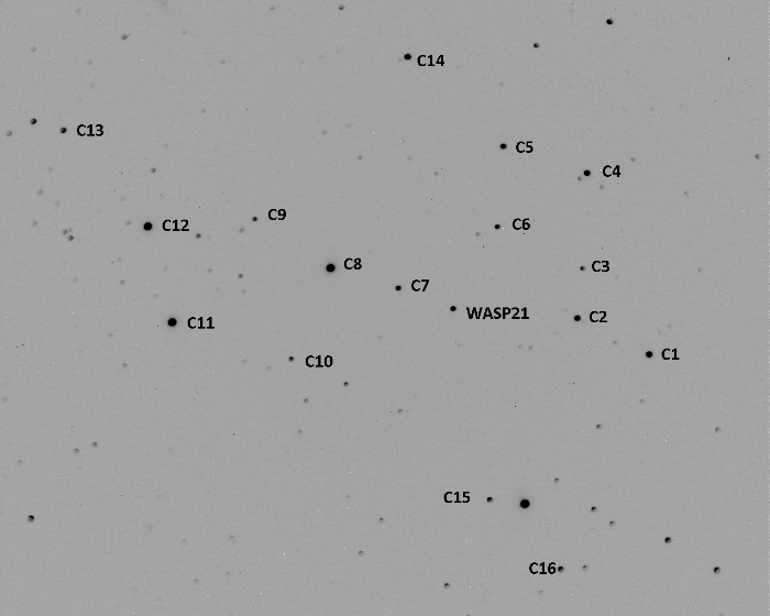 チャート - WASP-21, JD 2456160.74866