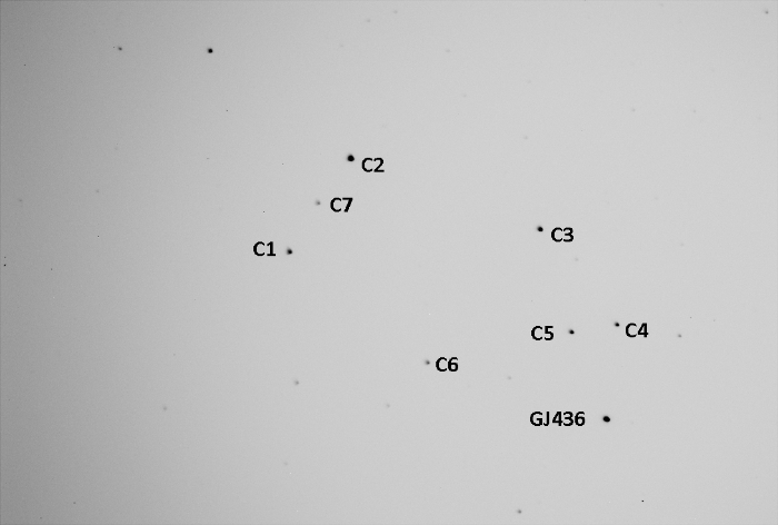 チャート - GJ 436, JD 2457154.67459