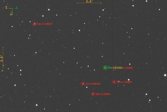 チャート - GJ 1214, JD 2457891.82654