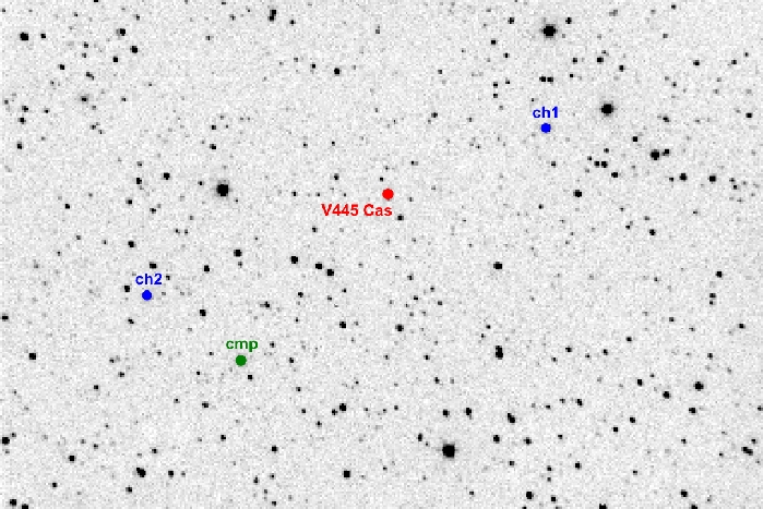 チャート - V0445 Cas, JD 2455829.23972